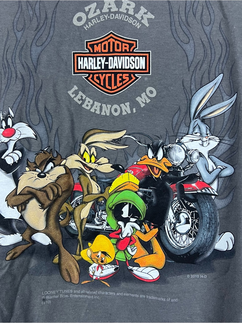 Harley Davidson Lola Bunny Bombshell Looney Tunes Missouri Gray T-Shirt Mens 2XL - Picture 4 of 7